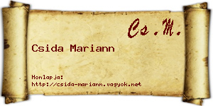 Csida Mariann névjegykártya